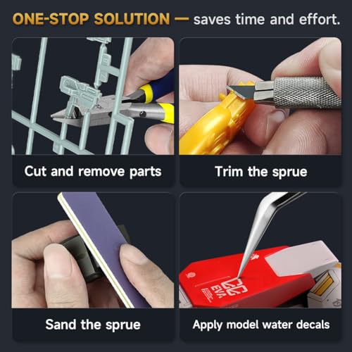 stedi Model Tools Kit for Beginners 14 PCS, Modeler Professional Basic Tools Craft Set Hobby Making Tools for Gundam, Miniature Military Model, 3D Resin Parts - style: Model Tool Basic Kit