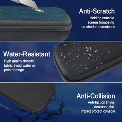 Osenvic Premium Carrying Case for PlayStation Portal, Travel Storage Case for PS5 Handheld Game Consoles, Shockproof, Ps Portal Anti-Collision Black Handbag with 2 Screen Protector