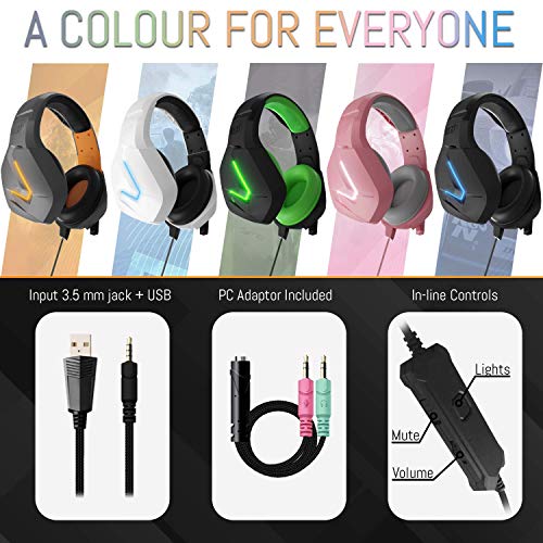 Orzly Gaming Headset for PC and Gaming Consoles PS5, PS4, Xbox Series X | S, Xbox ONE, Nintendo Switch & Google Stadia Stereo Sound with Noise Cancelling mic - Hornet RXH-20 Abyss Edition - color: Black