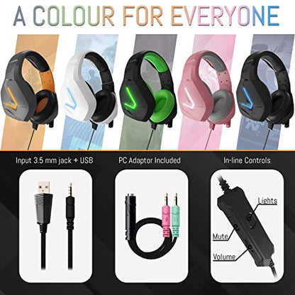 Orzly Gaming Headset (Pink) for PC and Gaming Consoles PS5, PS4, Xbox Series X | S, Xbox ONE, Nintendo Switch & Google Stadia Stereo Sound with Noise Cancelling mic - Hornet RXH-20 Nakuru Edition - color: Pink