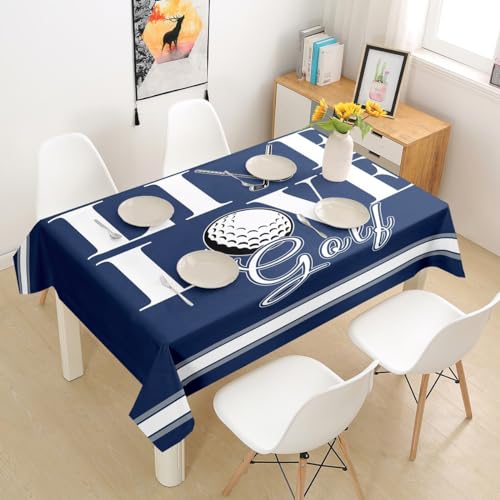 jejeloiu Golf Print Tablecloth 55"x71" Ball Gaming Table Cloth for Dining Room Kitchen Decor Sports Theme Table Cover Microfiber Golf Ball Tabletop Decorative - color: Multi 18, size: 55"x71"