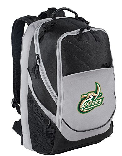 UNC Charlotte Backpack Laptop Computer Bag UNCC 49ers Logo (Black & Gray) - color: Black & Gray