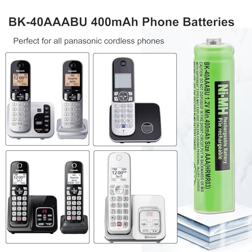 OSIM 8Pack BK-40AAABU Ni-MH AAA Rechargeable Batteries 1.2V AAA Ni-MH Rechargeable Batteries 400mah for Panasonic Cordless Phones, Remote Controls, Electronics - size: SL400-8 PCS
