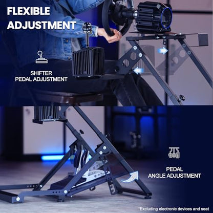 Marada Upgrade Racing Wheel Stand X Frame Foldable Simulator cockpit | Fit for PXN, for Logitech G27 G920 G923, for Thrustmaster T300RS T128X without Steering Wheel Pedal Handbrake