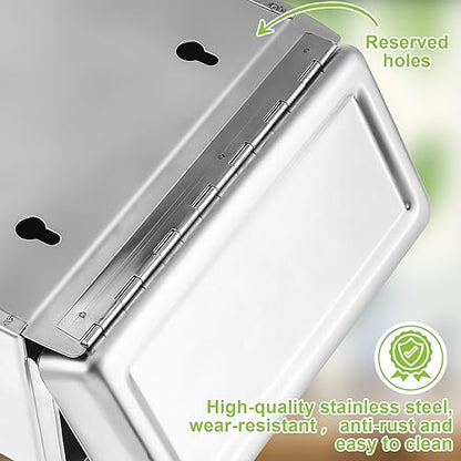 Tioncy Sanitary Napkin Receptacle, Tampon Disposal Bin Wall Mounted Tampon Holder Stainless Steel Sanitary Napkin Disposal Bins for Home Office Public Restrooms Bathroom(Natural Color, 1 Piece) - color: Natural Color