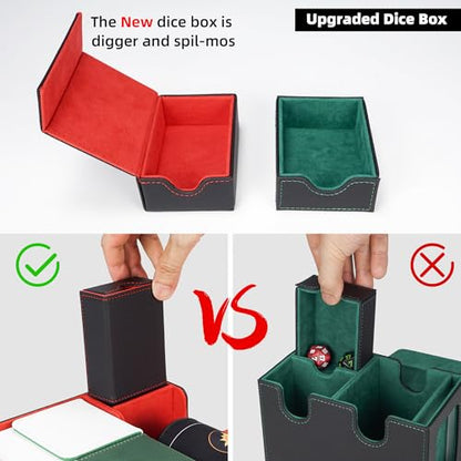 AFIING MTG Deck Box 6 In1 with MTG Playma,Premium Card Storage Box with 5 Pcs MTG Deck Box Holds 2400+ Trading Cards, Large TCG Card Deck Case for Magic Yugioh Sports Cards (Black&Red) - color: Set Black Red