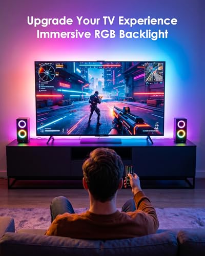 VOLIVO LED Lights for TV, 9.84ft RGB TV Backlight for 32-45 Inch TVs, Bluetooth APP & 20-Key Remote Control, Music Sync 5050 RGB LED Strip Lights USB Powered, Ambient Lighting for Bedroom Gaming Room - size: 9.84FT for 32"-45" TV