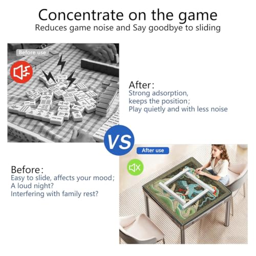 Albert Racine Famous Painting Mahjong Mat for Table, 31.5*31.5in Anti Slip American Mahjong Table Cloth, Noise Reduction, Neoprene Mah jongg Mat with Carrying Bag & 3 Dices for Board Tile Games Mats - color: Floral08