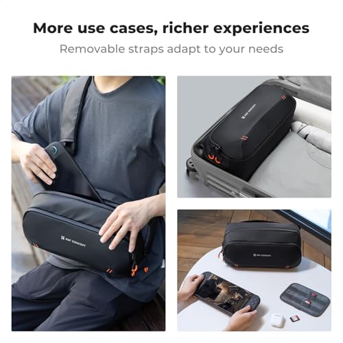 K&F CONCEPT Sling Bag for Nintendo Switch 2, Crossbody Camera Bag with 4 Compartments, Waterproof Travel Shoulder Bag Compatible with Switch 2/Steam Deck/Canon/Nikon/Sony/DJI/GoPro