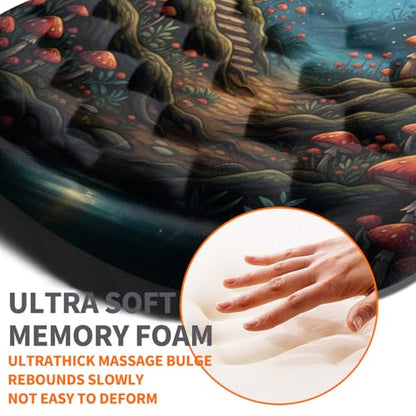 Ergonomic Joint Wrist Support Mouse Pad with Memory Foam Cushion Massage Bump, Carpal Tunnel Pain Relief Mousepad Slope Design for Wrist Rest, 11.8x7.9 in, Mushroom - color: Mushroom