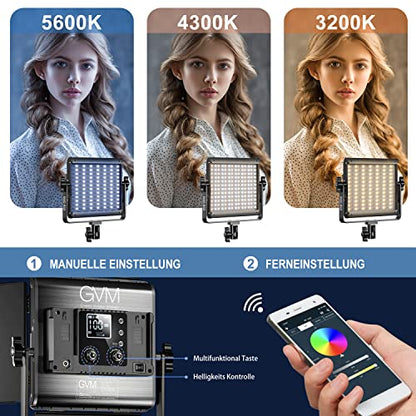 GVM 800D RGB Led Video Light, 2PCS Video Lighting Kit with APP Control, 40W Photography Lighting Led Panel Light with 18 Kinds of The Scene Lights for Studio YouTube, 3200K-5600K, CRI 97+ - size: 800D - 2 Pack