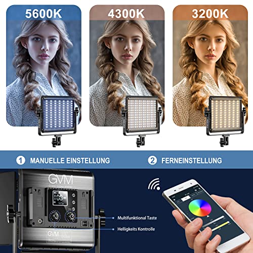 GVM 800D RGB Led Video Light, 2PCS Video Lighting Kit with APP Control, 40W Photography Lighting Led Panel Light with 18 Kinds of The Scene Lights for Studio YouTube, 3200K-5600K, CRI 97+ - size: 800D - 2 Pack