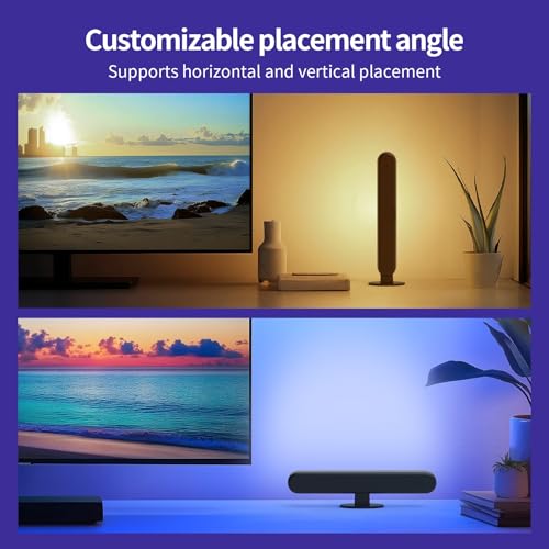 BASON LIGHTING Smart Light Bars, RGB LED Streaming Light with Music Sync, Bluetooth RGB-ICW Desk Light, Gaming Lights for PC, TV, Mood Lighting, USB Powered for Room Decoration.