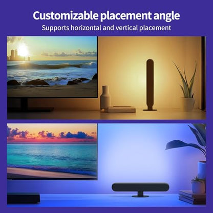 BASON LIGHTING Smart Light Bars, RGB LED Streaming Light with Music Sync, Bluetooth RGB-ICW Desk Light, Gaming Lights for PC, TV, Mood Lighting, USB Powered for Room Decoration.