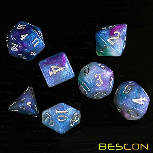 Bescon Magical Stone Dice Set Series, 7pcs Polyhedral RPG Dice Set Dragon Eyes, Polybag Packing - color: Dragon Eyes in Polybag
