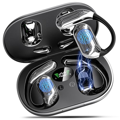 Open Ear Earbuds Wireless Bluetooth 6.1, Bluetooth Earbuds with Earhooks, HiFi Stereo Open Ear Headphones with ENC Mic, IP7 Waterproof Wireless Headphones for Running, Sports, Workout and Business