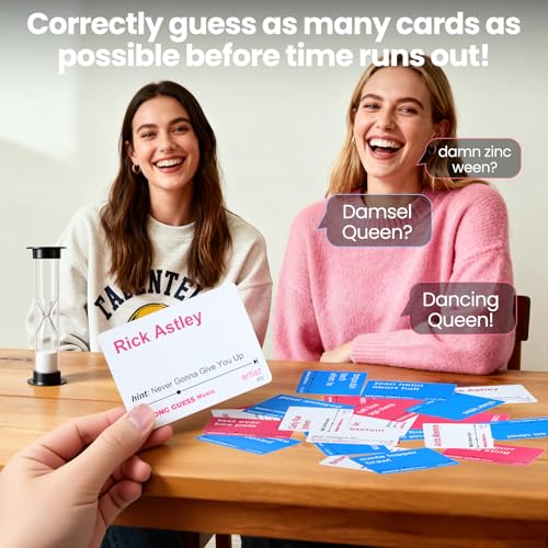 ATG Guess the Song Game - 500 Lyrical Nonsense Cards for Music Trivia, Family Party Games, Adults. Hilarious & Competitive Fun for Game Nights!