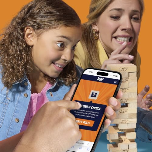 Official Hasbro Games Jenga Game | Digital Die for 6 More Ways to Play | Original Wood Block Game | Stacking Tower | Ages 6+ | 1+ Players | Party Games