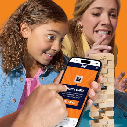 Official Hasbro Games Jenga Game | Digital Die for 6 More Ways to Play | Original Wood Block Game | Stacking Tower | Ages 6+ | 1+ Players | Party Games