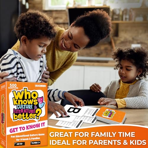 QUOKKA Board Games for Kids 8-12 and Family - Educational Card Game for Kids Age 12+ - Who Knows Culture and Literature Better? - 500+ Questions - Trivia for Family Game Night and Travel Fun - color: 08. Wkbculture