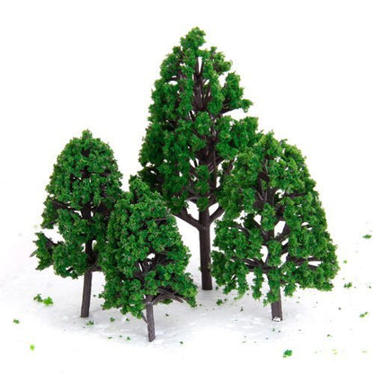Mixed Model Trees, 29pcs, 1.5-6 inch(4-16 cm), Ho Scale Bushes, Diorama Supplies, Plastic Trees for Projects, Model Train Scenery with No Bases - style: 29pcs green trees