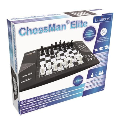 Lexibook, Chessman Elite Interactive Electronic Chess CG1300 | 64 levels, LED indicators, battery or adapter powered, Black/white - style: CG1300