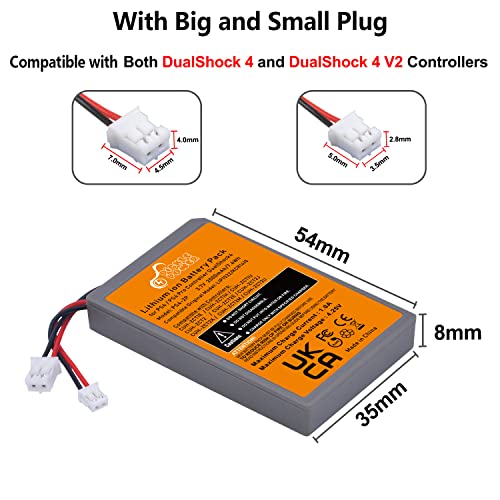 Pickle Power 2 Pack 2000mAh PS4 Controller Battery Replacement for Sony PS4/PS4 Pro/PS4 Slim PlayStation 4 Dualshock 4 Controller CUH-ZCT1E CUH-ZCT1H CUH-ZCT1U CUH-ZCT2 CUH-ZCT2U