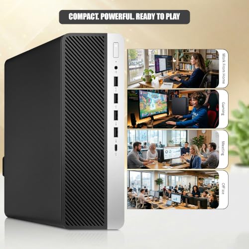 BTO HP G5 SFF Desktop Computer, Intel i7 9th Gen Processor, 512GB SSD, 16GB DDR4 RAM, GTX 1050Ti 4GB GDDR5, Wi-Fi, Windows 11 Pro, RGB Keyboard & Mouse, Gaming PC (Renewed)