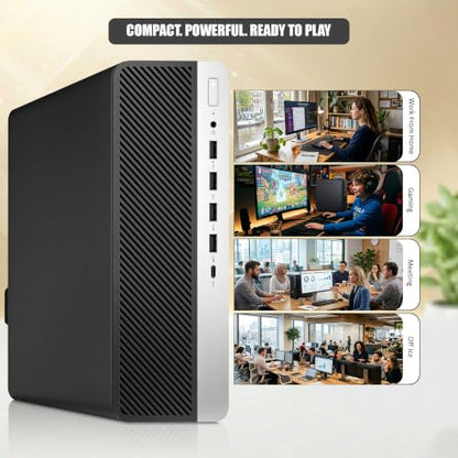 BTO HP G5 SFF Desktop Computer, Intel i7 9th Gen Processor, 512GB SSD, 16GB DDR4 RAM, GTX 1050Ti 4GB GDDR5, Wi-Fi, Windows 11 Pro, RGB Keyboard & Mouse, Gaming PC (Renewed)