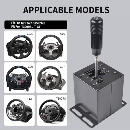 CNRAQR PC USB Simulator Shifter 6+R H Gear Shifter for LO GITECH G29/G27/G25/G920, T300RS/GT, Compatible with Gearshift PC Windows Steering Wheel for ATS ETS Dust WRC Sim Racing Game - color: 6R