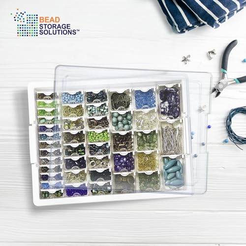 Darice Elizabeth Ward 45 Piece Assorted Portable Diamond Painting Storage and Bead Organizer with 42 Variable Sized Containers - style: 45-Piece