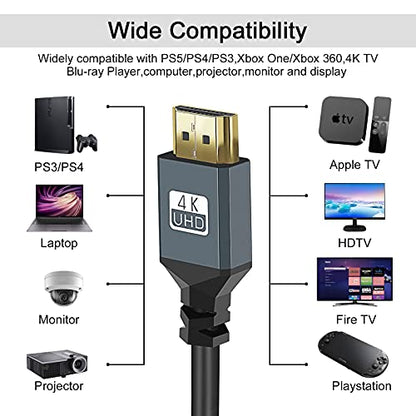 Twozoh HDMI to HDMI Coiled Cable, Support 3D,4K UHD, 1080p, HDMI 2.0a 2.0b 2.0 1.4a (Extend up to 1.5M/5FT) - color: COILED 1-Pack, size: 5Ft