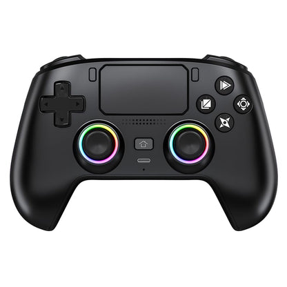 Wireless Pro Controller For PS5/PC/MAC/iOS/Android/Steam Deck, Gamepad with RGB Lights/Hall Effect Joystick Trigger/Vibration/switchable microphone/Programmable/Headset Jack/Touchpad/Replaceable Magnetic Panel (Black) - color: Black