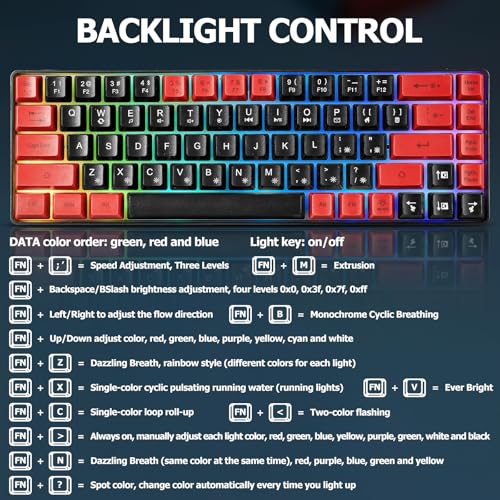 Guiheng Wired 60% Gaming Keyboard and Mouse Combo, Ultra-Compact 61 Keys RGB Backlit Mini Keyboard, Lightweight 3200 DPI Optical, Wired Gaming Set for Windows,PC, MAC PS5 Xbox Gamer(Black and Red) - color: Black and Red combo