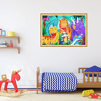 Jumbo Floor Puzzle for Kids,48 Piece Dinosaur Jigsaw Puzzle Ages 3-8 | Large Puzzle,Extra-thick Cardboard,Preschool Learning Toy,35x24 in Completed,Ages 3-8,Birthday Gift for Boys and Girls - style: Dinosaur