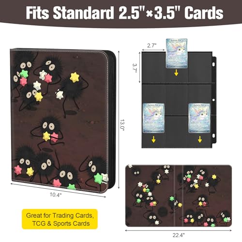 9-Pocket Trading Card Binder & Sports Card Book, 3-Ring Zipper Album Holds 900 Cards with 50 Removable Pages, Fits Standard 2.5" x 3.5" Game & TCG Cards, Water-Resistant PU Cover | 3-Ring Zipper Album, Holds 900 Cards, 50 Removable Pages, Fits 2.5" x 3.5"