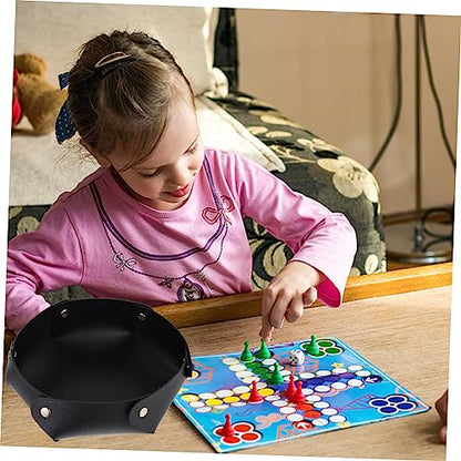FAVOMOTO Foldable Pu Dice Tray Creative Storage for Desktop Large Capacity Rolling Mat Elegant and Practical Dice Holder for Board Games and Easy to Clean