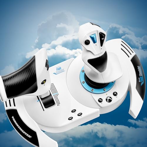 Thrustmaster T-Flight Hotas One MSFS 2024 Collector Edition - XBOX & PC | Detachable design, Officially licensed, 5 axes, 14 buttons, rapid trigger, hat switch, detachable throttle, dual rudder - style: MSFS White Edition Xbox Series X/S | PC