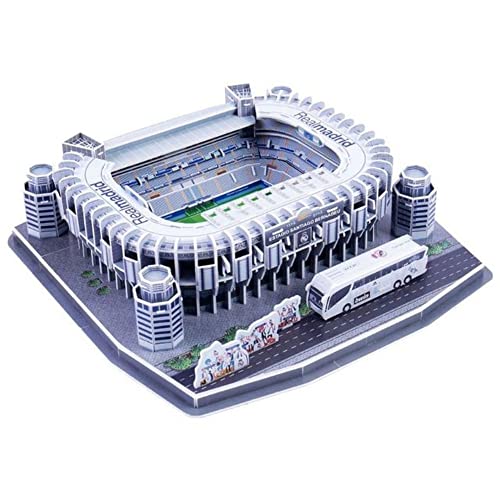 Classic Football Stadium Puzzle,3D Puzzle Soccer Club Venues,3D Paper Model Building Puzzle Kit, Soccer Stadium Souvenir Gift,Handmade Puzzle Ornaments，Cardboard Model (Santiago Bernabeu) - color: Santiago Bernabeu