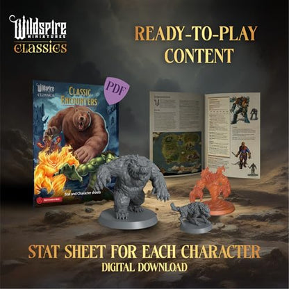Classic Encounters - 125 Iconic DND Miniatures Bulk Monsters, Unpainted 28mm DND Minis, D&D Miniatures, Dungeons and Dragons Figures Mini Figurines, Fantasy Tabletop D&D Accessories Assembled
