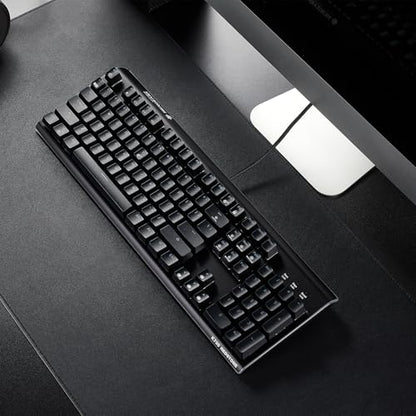 Hexgears GK735 Mechanical Gaming Keyboard Kailh Box White Switch 104 Keys ABS Keycaps Wired Gaming Keyboard with White LED Backlight, Ergonomic Design for Windows Laptop PC Mac (No Light Strip) - color: Black, size: Clicky