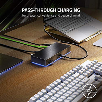 Razer Thunderbolt 4 Dock, 10 Ports, USB-A, USB-C, 2.5 GbE, Black | Dual 4K or Single 8K Video Output, Mac, and PC Compatible, Thunderbolt 3 & 4 Certified, Chroma - size: (Pack of 1)