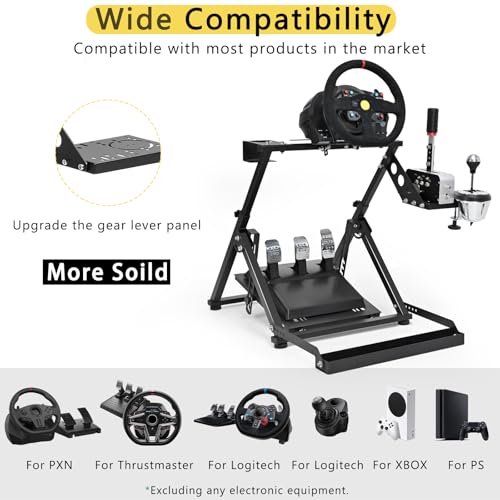 Marada X-shaped Sim Racing Wheel Stand Height Adjustable simulator stand | Foldable, Fits for Logitech G29 G920, for ThrustmasterT300 T248, for Moza R3 R5,Gaming Wheel Pedals NOT Included