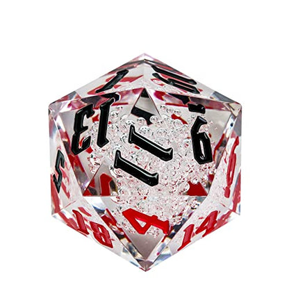 55mm 20 Sided DND Dice, Giant D20 D&D Polyhedral Dice Large D20 with Die Gift Box for Dungeons and Dragons, RPG Table Games (Transparent Bubbles-RB) - color: Transparent Bubbles-rb