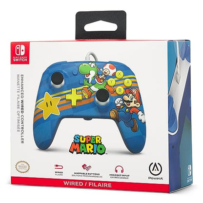 PowerA Enhanced Nintendo Switch and Switch 2 Wired Controller - Mushroom Kingdom Friends, Mario Switch Controller, Mappable Gaming Buttons, Officially licensed - color: Mushroom Kingdom Friends