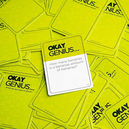 Okay, Genius… Fun Family Game Night Card Game for Teens, Friends & Home - Share Your Opinions on Ridiculous Topics - What Do You Have in Mind?! - for Ages 14 & Up | Opinion guessing game, 300 prompt cards, dry erase board and marker, 50-sheet response pad