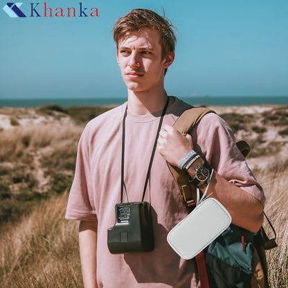 khanka Case for RG28XX Retro Handheld Game Console + HDMI Adapter,White | EVA Hard Shell, Mesh Pocket Accessory Storage, Portable Rope Attachment, Travel-Ready Gaming Storage, Protective Case Only