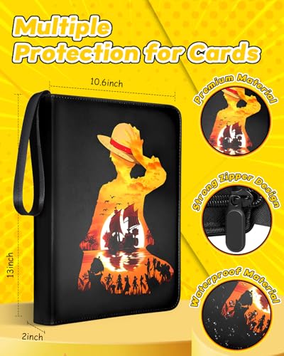 Besoar for Pocket Card Binder Large Capacity for 900 Cards - Trading Card Collection Album Folder Double Sided Pocket with Zipper, Black
