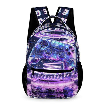 Gaming Print Backpack, 17 in Laptop Bookbag for Teens | All-over print design | 900D PU nylon | Tear & abrasion resistant | Premium feel | Vibrant | Built for heavy daily use - color: Color 2