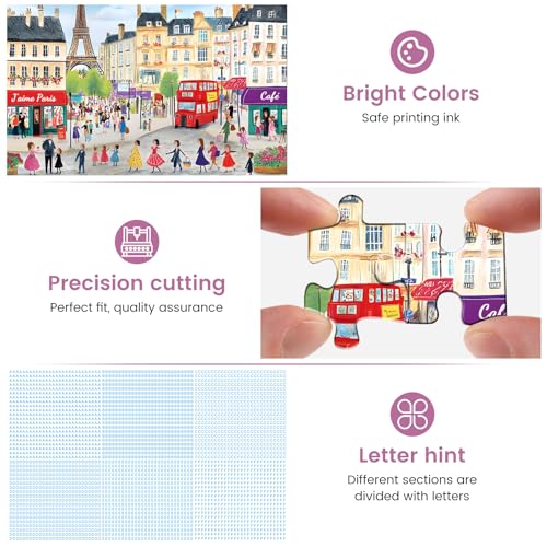 500 Piece Puzzles for Adults Paris Puzzles Jigsaw Puzzles 500 Pieces Tower Adult Puzzle Family Challenging Game Gift for Friends 20.5x15IN - style: Street